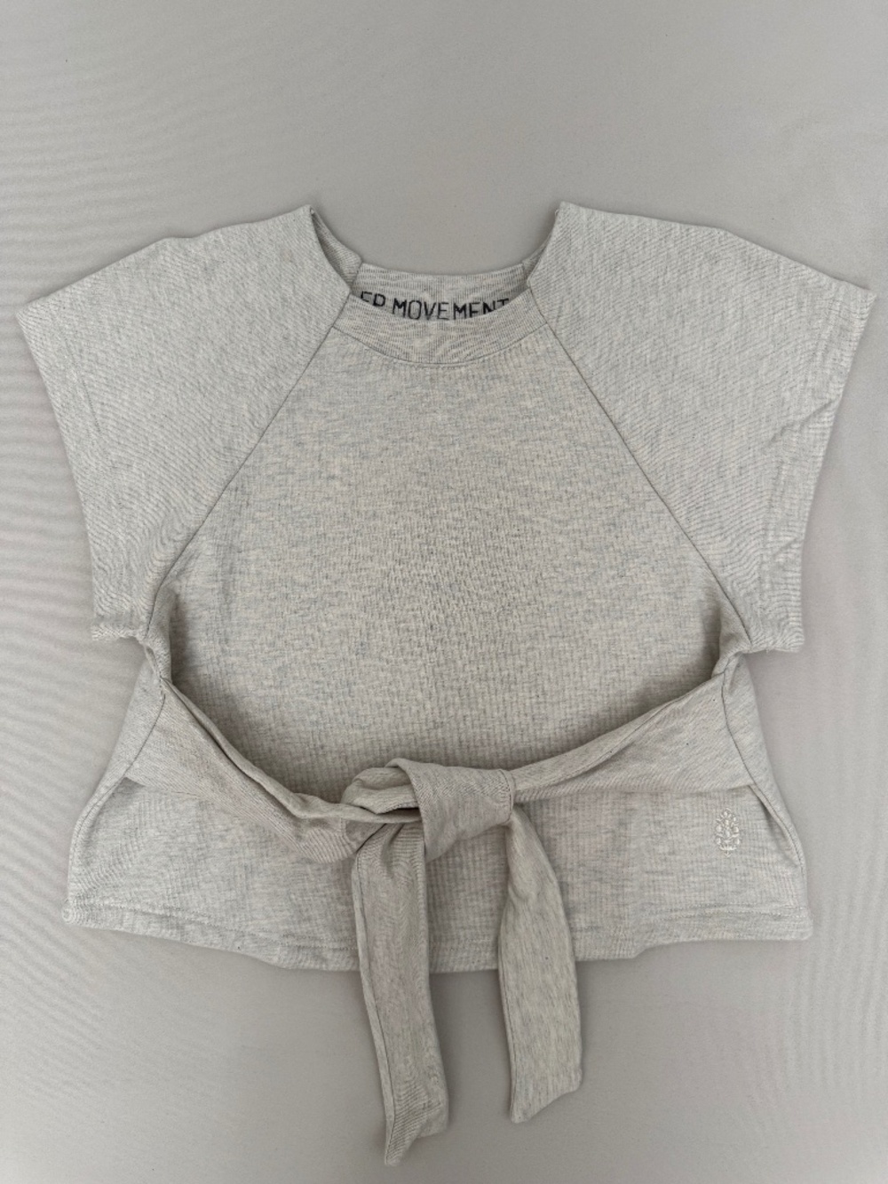 NWT FP Movement Oatmeal Heather Tie Front Sweatshirt Top S